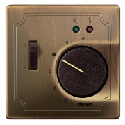 Накладка терморегулятора теплого пола с выключателем System Design Merten античная латунь