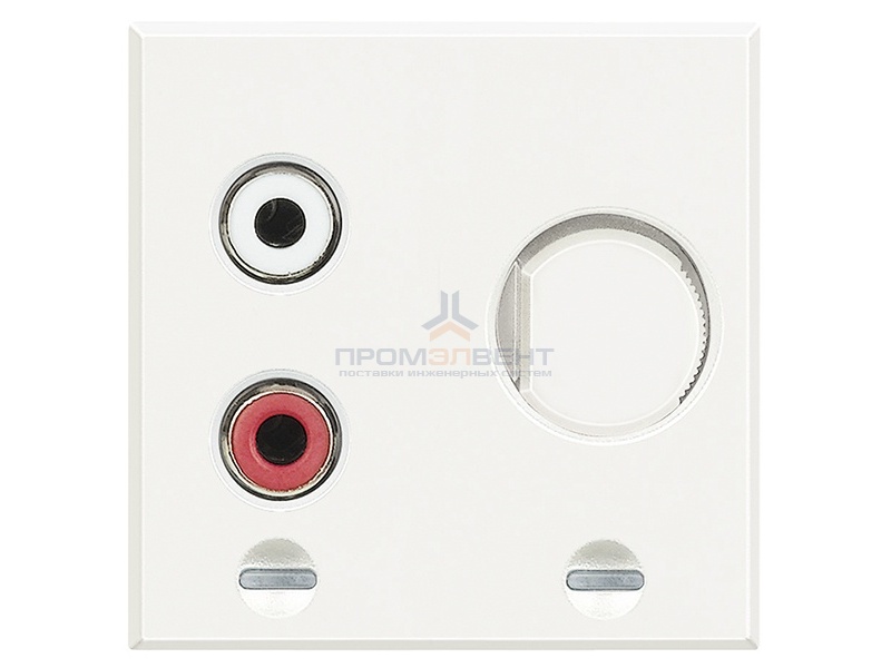 Axolute Встраиваемый разъем RCA для подключения к внешней стереосистеме – 2 модуля Axolute, цвет бел