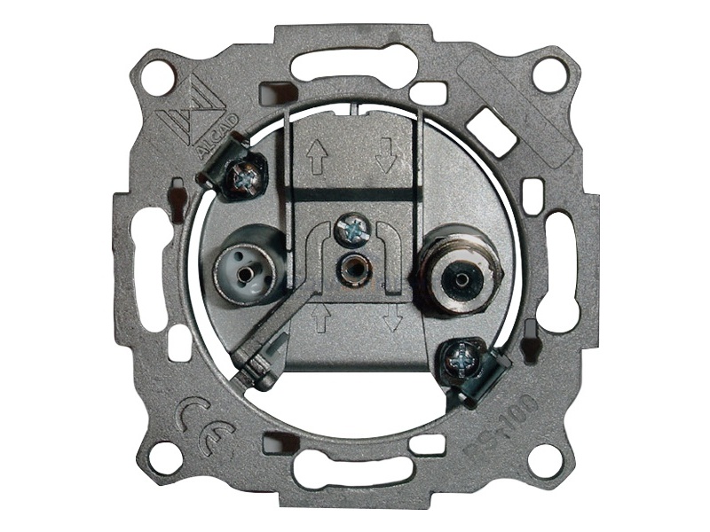 Мех-зм розетки ТV/SAT 2 гн. Alcad BS-100  F-коннектор 1 дБ оконечн.