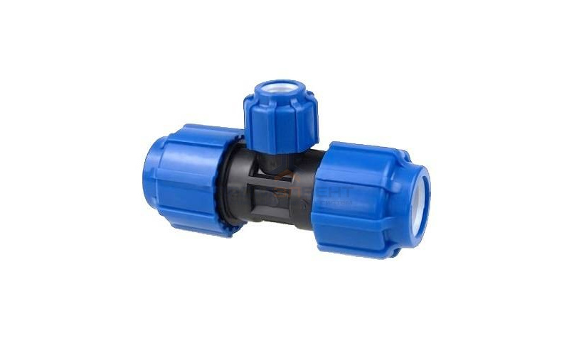 Тройник переходной Политэк  - 50 x 32 x 50 (винтовой, для труб ПНД)