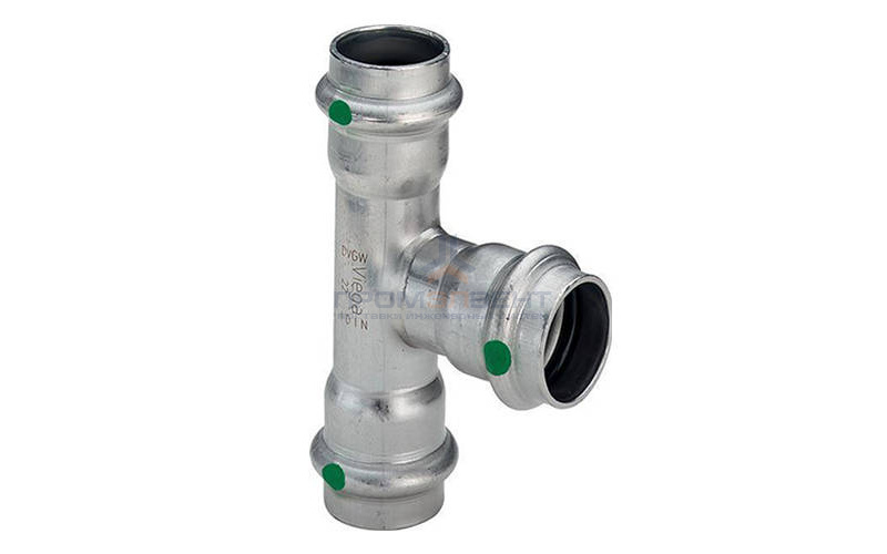 Тройник равнопроходной Viega Sanpress Inox 2318 - 35 (нержавеющая сталь)