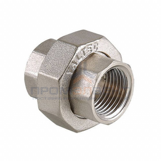 Муфта разъемная VALTEC VTr.340 - 3/4" (резьбовая, латунь никелированная)