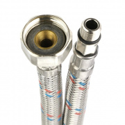 Подводка под смеситель гибкая Industrias Mateu (Штуцер/Гайка) - М10-18 x 3/8" (длина 400 мм)