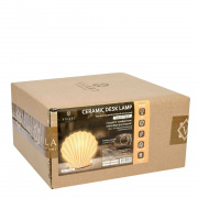 18-105 Светильник декоративный, настольный, "Ракушка с жемчужиной", керамический, Е14 25Вт, 220В, размер: 22.5*11*21.4 см.