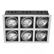 Светильник MR16*6 GU5.3/GU10 карданик серый встр.