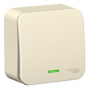 Выключатель 1-клавишный с подсветкой (cх.1) Blanca Schneider Electric 6А 250В молочный