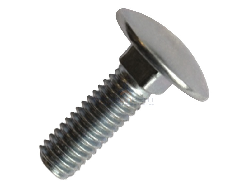 Винт с гладкой головкой и квадратным подголовником М6х20 оцинкованный DKC