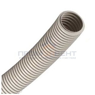Труба ПВХ гибкая гофр. д.20мм, лёгкая без протяжки, цвет серый [бухта 50м]
