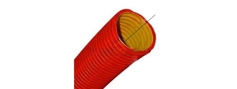 Труба гибкая двустенная для кабельной канализации д.75мм, цвет красный,  без протяжки [бухта 50м]