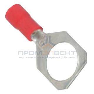 Наконечник с отверстием под винт и изолир.фланцем 0,25-1,5 кв.мм 10,2 мм красный (100шт) (НКИ)