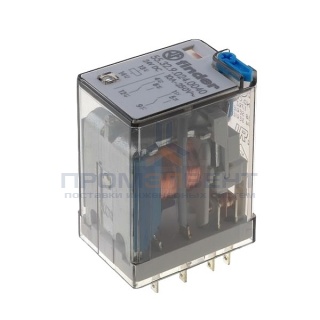 Миниатюрное реле Finder 4 контакта 7A DC 220В AgNi кнопка тест с блокировкой, индикатор