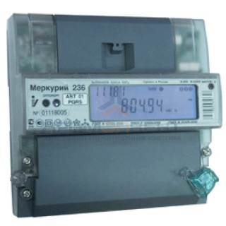 Электросчетчик Меркурий 236 АRT-01 5-60А 220/380В Кл.т.1,0/2,0 Мн.т. А/Р На DIN рейку ЖКИ RS485